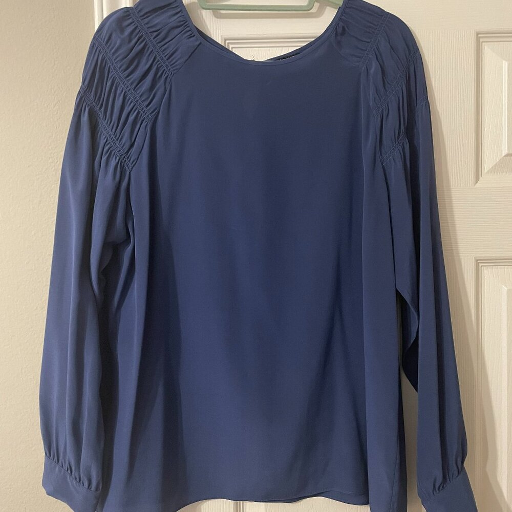 Antonio Melani Blue Silk Blouse, Size L